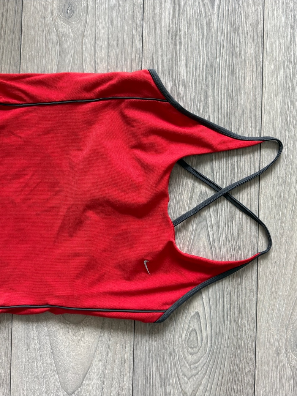 Nike Red Athletic Tank with Black Trim and Crisscross Straps